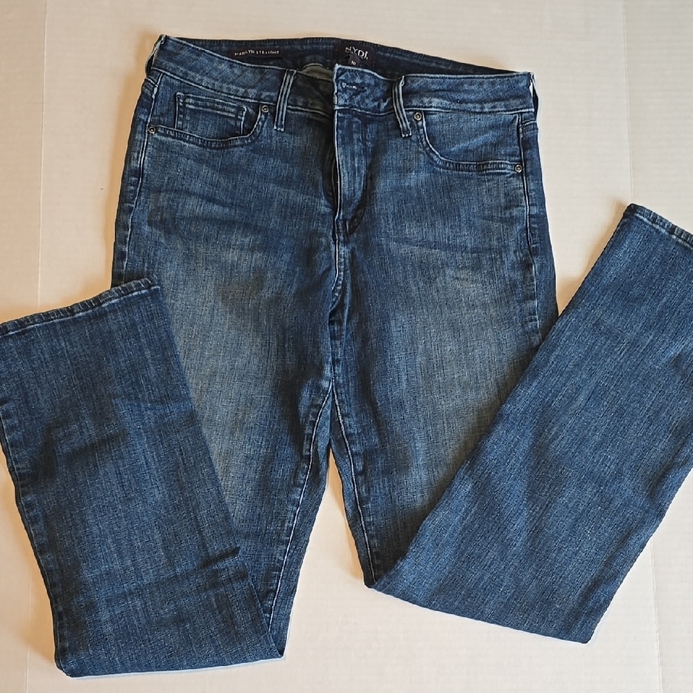 NYDJ Blue Straight Leg Jeans Classic Denim